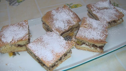 Buchta s tvarohem a čokoládou, buchta
