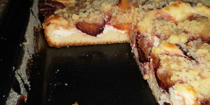 Ovocný koláč  Pavla (řez koláčem)
