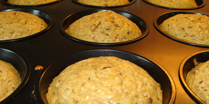 Pomerančové muffiny s ovesnými vločkami (Právě upečené)