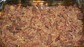 Shawerma (šaverma) po mojom (upečené mäsko vyberieme z rúry a dáme do mištičiek)