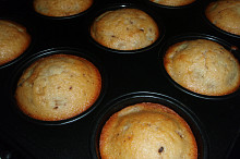 Čokoládovo-banánové muffiny - detail