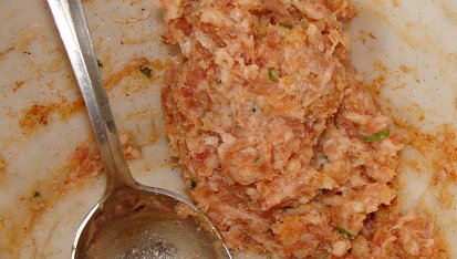 Knedlíčky z mletého masa - zavářka do polévky, Hotové "těsto" na knedlíčky