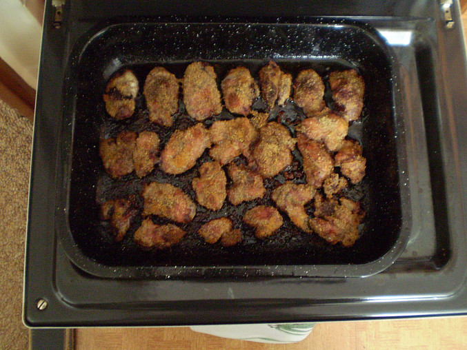Pečená kuřecí játra, A je pečeno
