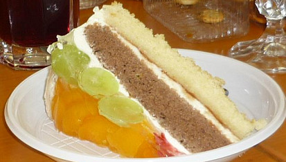 Svěží dvoubarevné dortíky, lepší foto jsem nestihla :-)