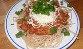 Celozrnné špagety se sójovou omáčkou, mňam, moc nám to chutnalo