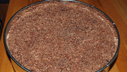 Pravé italské tiramisu, posypane strouhanou cokoladou misto kakaa