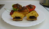 Tvarohové muffiny s čokoládou (muffinky uvnitř)