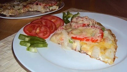 Vaječná omeleta s vařenými bramborami