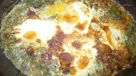 Vejce v špenátovém hnízdě