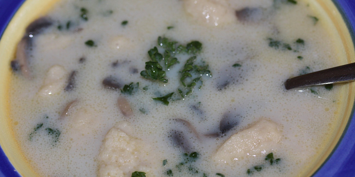 Žampionová polévka jednoduchá a chutná