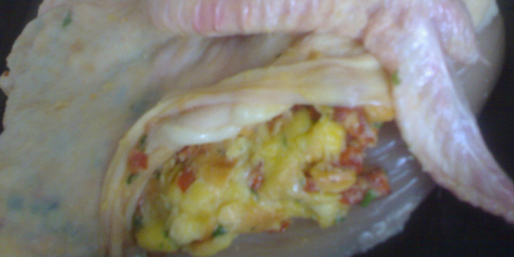 Čabajkové nadívané kuře (kuře s čabajkovou nádivkou pod kůží)