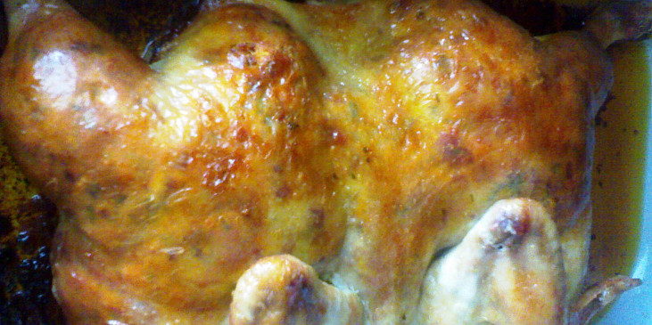 Čabajkové nadívané kuře (upečené kuře v pekáči)