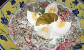 Čočkový salát s vejcem