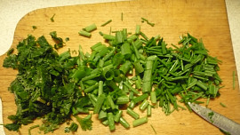 Drožďová polévka s jarní cibulkou a bylinkami