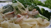 Linguini s uzenou šunkou
