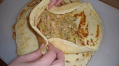 Palačinky zapečené se žampiony a kuřecím masem