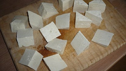 Tofu pěti vůní, Nakrájené tofu