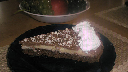Čokoládovo-banánový koláč, a výsledok :-)