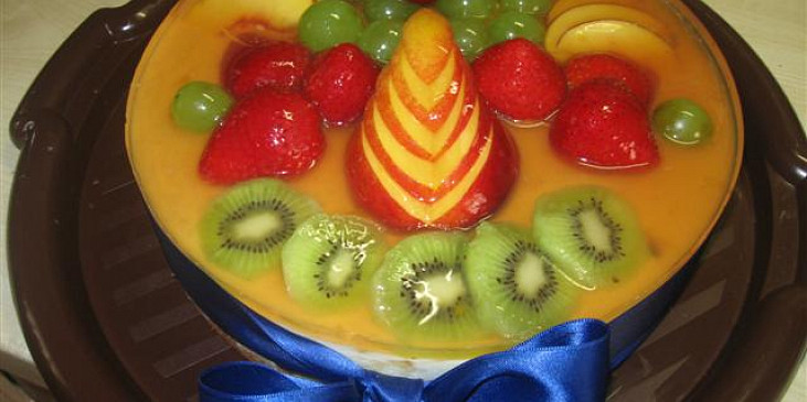 ovocný želé dort