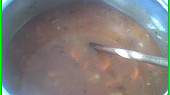 Fazolová polévka rychlá, před dokončením