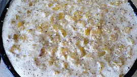 Jablkový koláč s ořechovou zálivkou