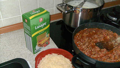 Lasagne s mletým masem a žampiony, příprava