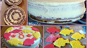 Potahovaný dort k narozeninám, Korpus + mazání dortu + konečný výsledek + zdobení