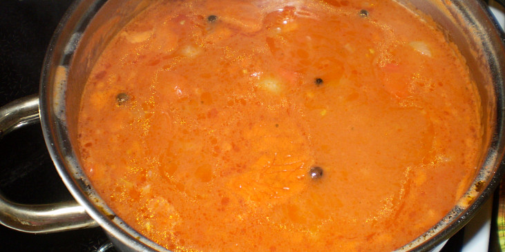 Rajčatová polévka s nudlemi