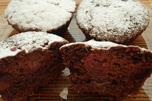 Čokoládovo třešňové muffiny 