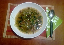 Dietní pórková polévka s houbami