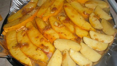 Dýně pečená s česnekem a chilli, pred pečením