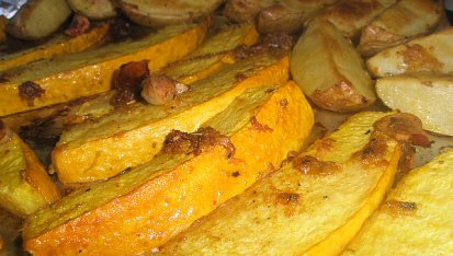Dýně pečená s česnekem a chilli, upečené