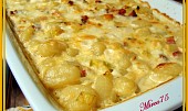 Gnocchi zapečené se smetanou, pórkem a anglickou slaninou (Mé gnocchi)