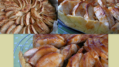 Koláč "na zahřátí", dopečeno pod grilem/potřeno marmeládou+pálenkou