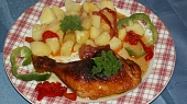 Lahodné kuře pečené v marinádě, podobný receptík  kuře na medu