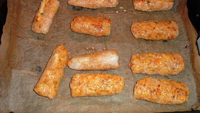 Smažené rýžové závitky s rýží a kuřetem, Opečené na pánvi a dopečené v troubě