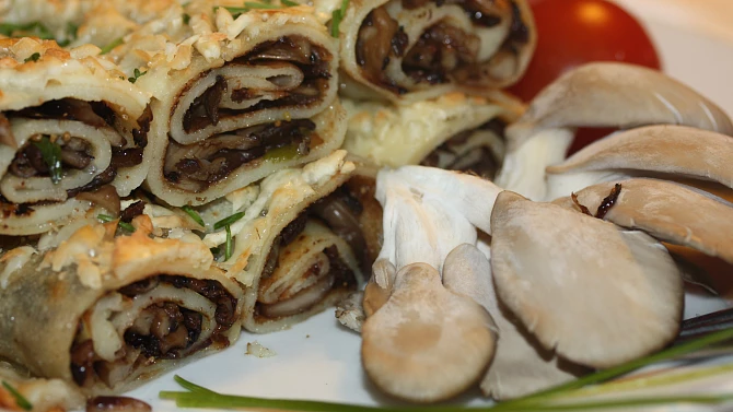 Zapečené palačinky s hlívou, Zapečené palačinky s hlívou