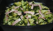 Smetanové těstoviny s brokolicí a šunkou (... k brokolici přidáme šunku...)
