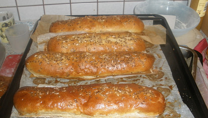 Bramborákové celozrnné bagety