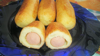Bramborové šišky plněné párkem