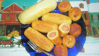 Bramborové šišky plněné párkem