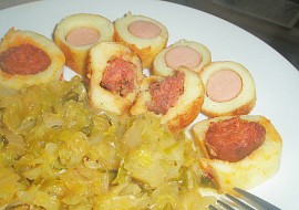 Bramborové šišky plněné párkem