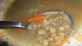 Čočková polévka s houbami