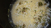 Rybí filé dušené na zelenině podávané s jáhlami na česneku, Jáhly připravené k vaření