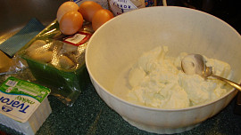 Tvarožník s hlívou ústřičnou a s brusinkami