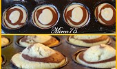 Dvoubarevné muffiny s podmáslím, Před a po upečení