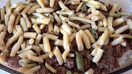 Fazolky zapékané - s masem a rýží