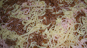 Barevný dort špagetový, detail