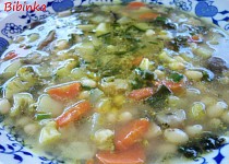 Fazolovo-brokolicová polévka s houbami