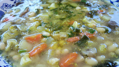 Fazolovo-brokolicová polévka s houbami, Fazolovo-brokolicová polévka s houbami